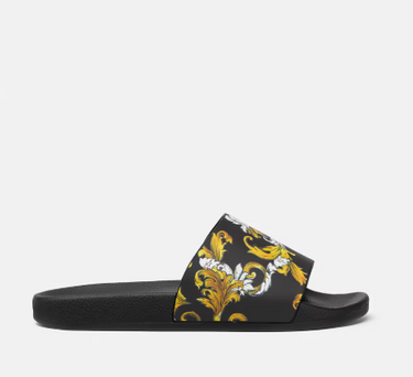 Sandalia Versace Jeans Couture para hombre negra grecas